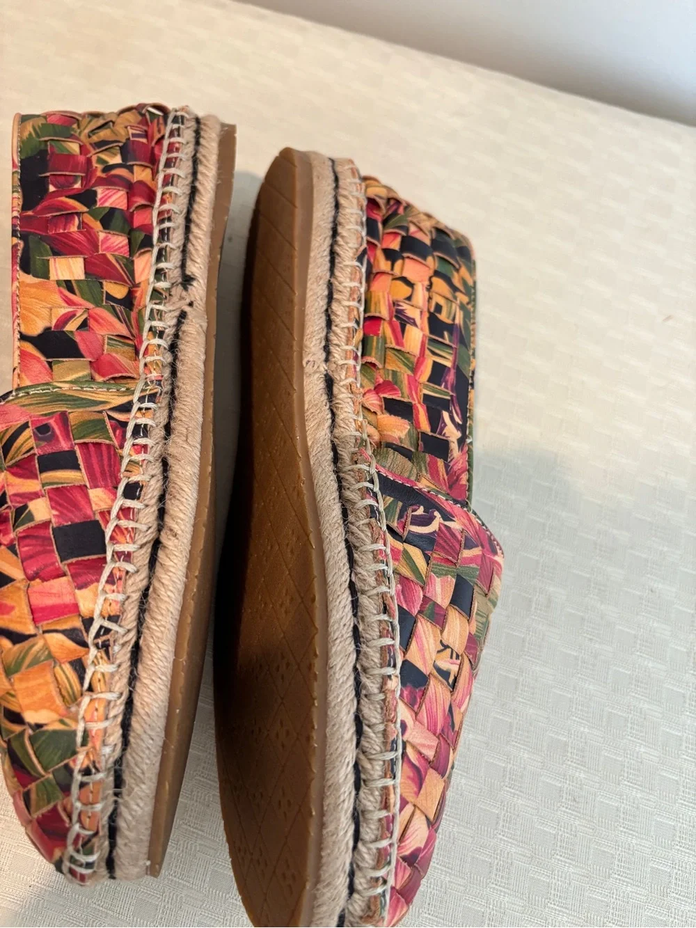 Woven Multicolor Slip-On Loafers - Size 9/39